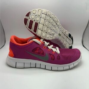 Nike Free 5.0 GS Fusion Pink Orange 580565-600 Running Shoes Youth Girl Size 5.5